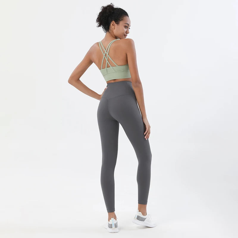 TRY TO BN Yoga Set Fitness Sports Bra Naked Leggings Women's Tracksuit Sportwear Breathable Workout Two Pieces Suit Gym Clothing
