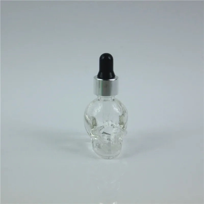 20pcs 8ML Skull-Shaped Glass Dropper Bottles for Essential Oils Aromatherapy Lab - Glass Eye Dropper Pipettes
