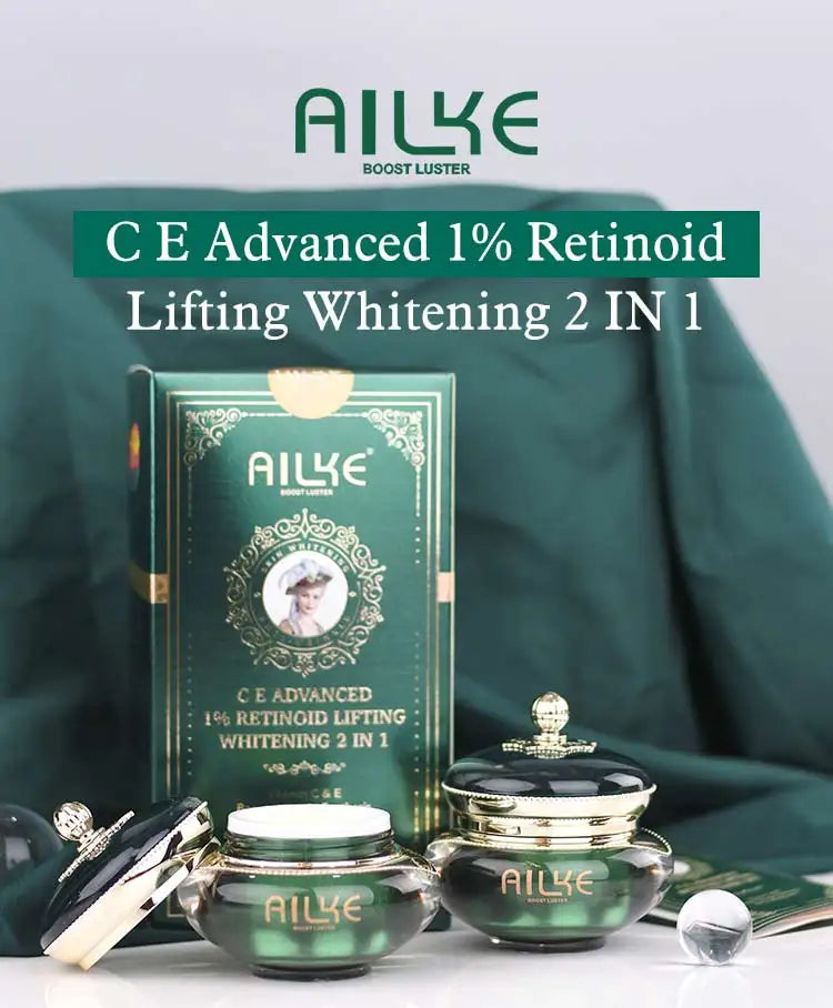 AILKE Retinol Brightening, Anti Wrinkles Cream, For Black, Dark, Brown, Caramel Skin, Lighten Skin Tone, Whitening Face Care Set