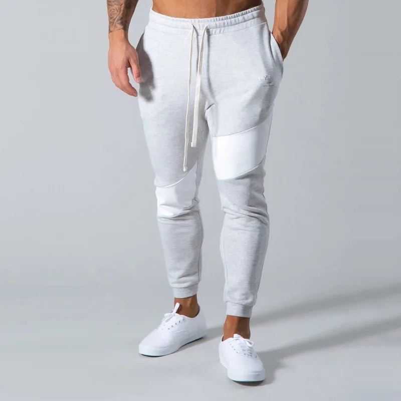 2026 New Fitness Casual Trousers Winter, Spring and Autumn, Splicing Drawstring Combed Cotton Made Sports Men's Trousers