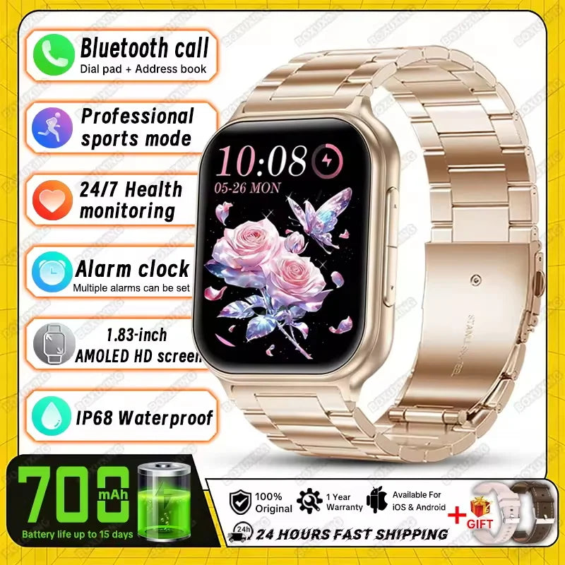 Bip 6 Pro 700 mAh Smart Watch Men Women Outdoor Sports Fitness Heart Rate GPS Track Bluetooth Call IP68 Waterproof Smartwatches