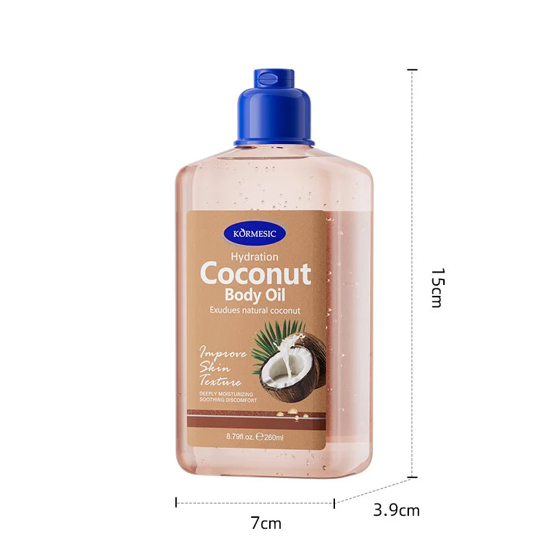 Coconut Body Oil Moisturizing Essence, Long-Lasting Nourishing Skincare Oil, Non-Greasy Body Care Oil for Women Daily Use
