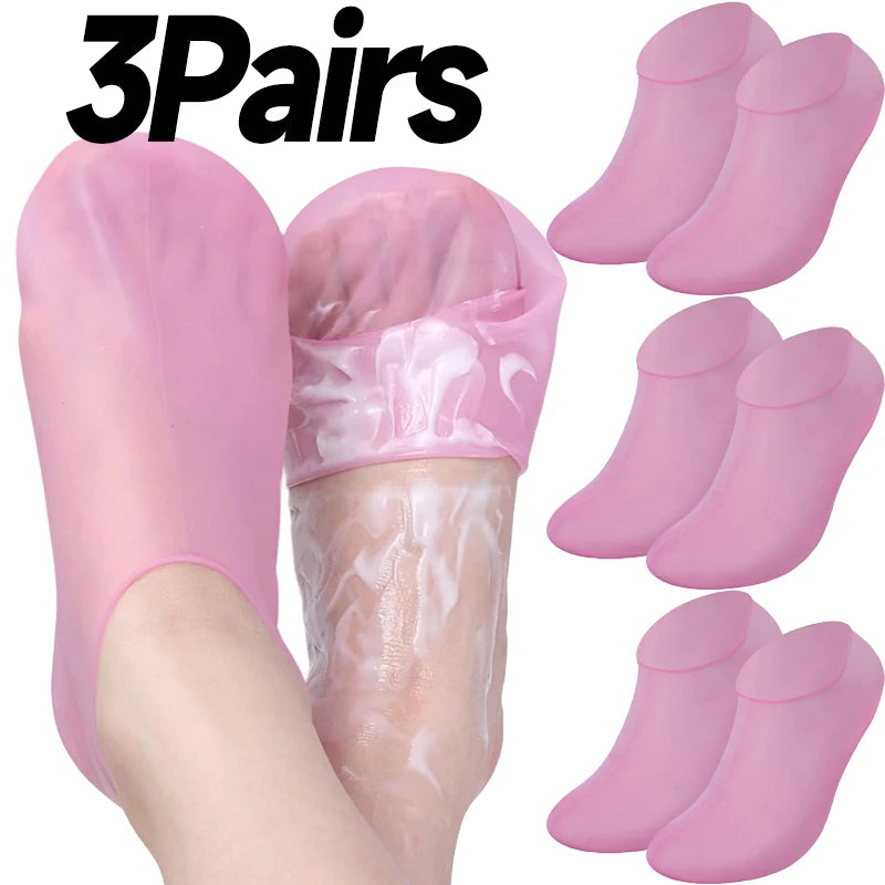 1/5/10Pairs Silicone Moisturizing Foot Socks Spa Tools Reusable Gel Stocking Protective Cover Anti Cracking Dead Skin Foot Care