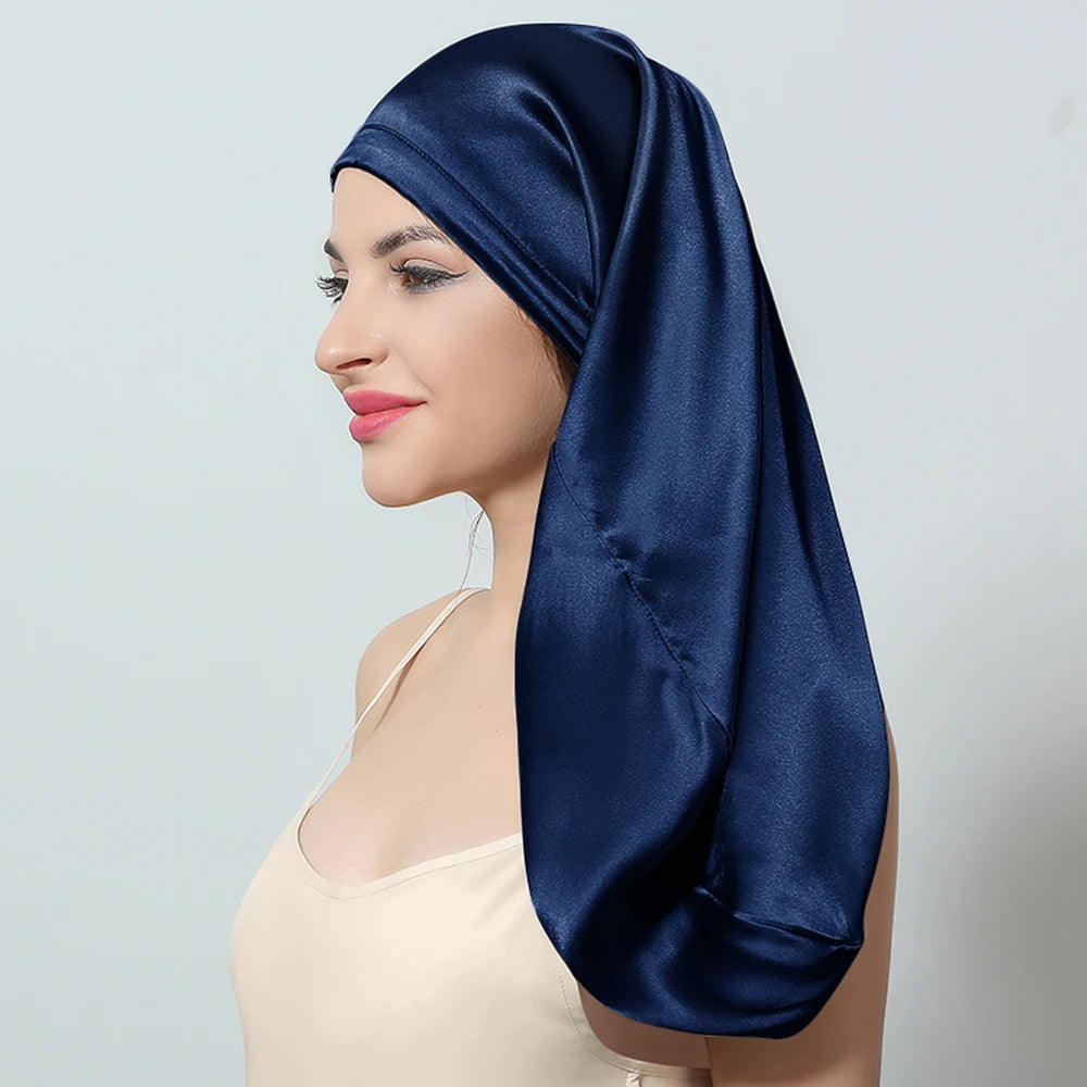 100% Silk Sleeping Hair Cap Long Hair Night Silk Sleep Cover for Women for Hair Care 16 Momme