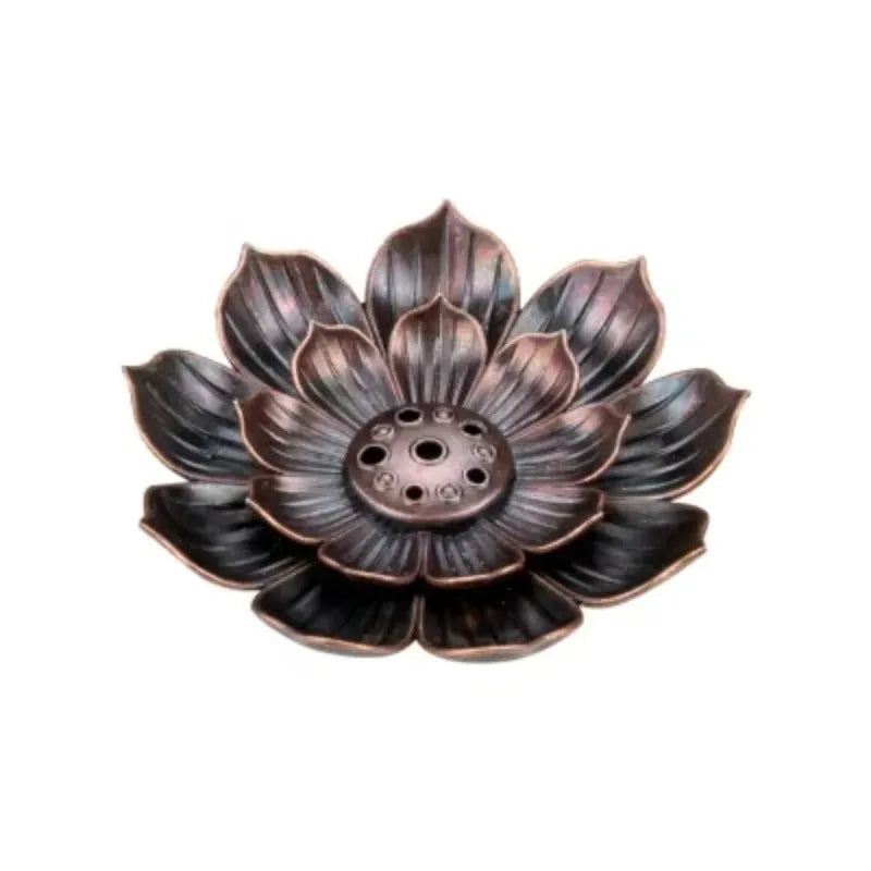 Backflow Incense Burner Stick Incense Holder Home Buddhism Decoration Coil Lotus Censer Bronze Air Vaporizer Home Decor Supplies