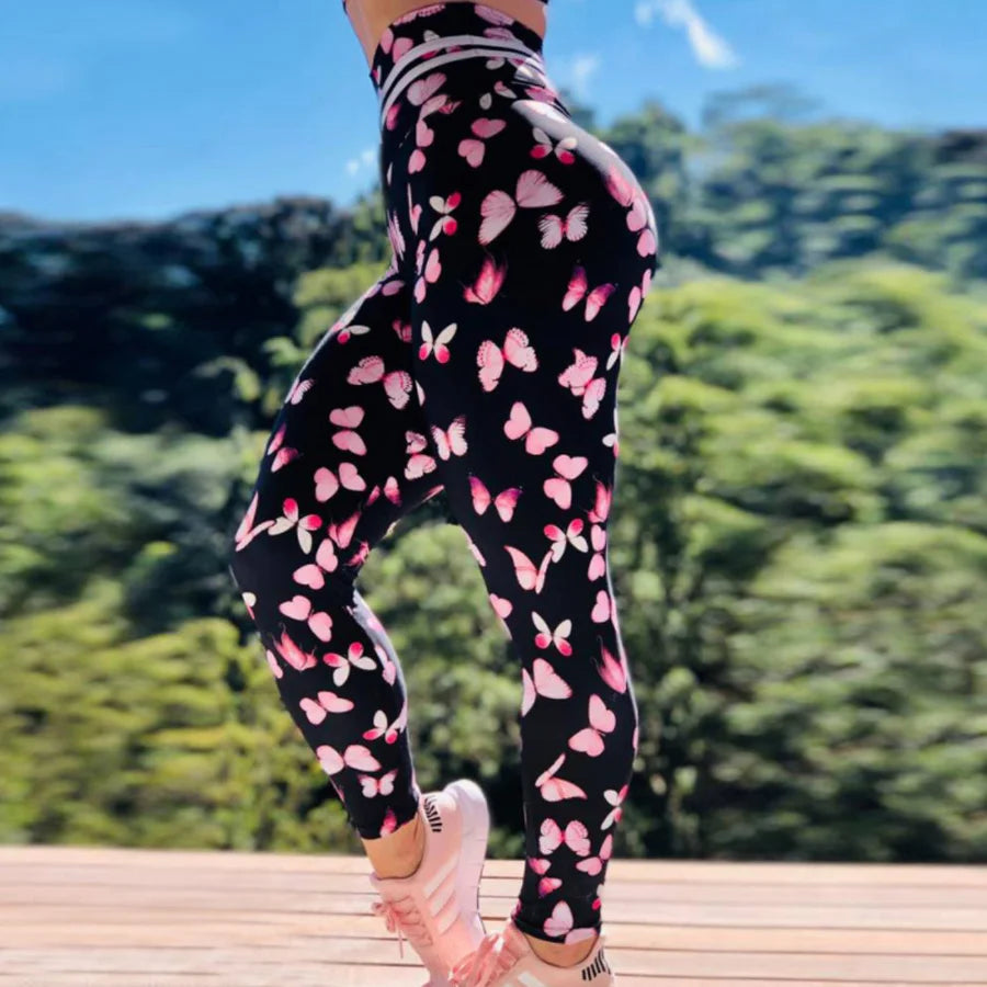 NADANBAO Woman Map Printed Leggings High Waist Skinny Trousers Lady Sporty Workout Pants Female Outdoor Running Riding Bottom