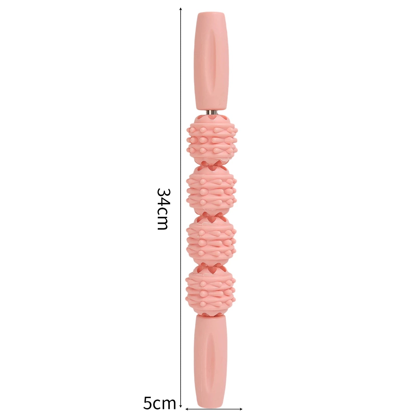 4 Ball Roller Muscles Massage Stick Relaxation Yoga Fitness Wolf Tooth Fascia for Calves Thighs Arm Full Body Massage Yoga Stick