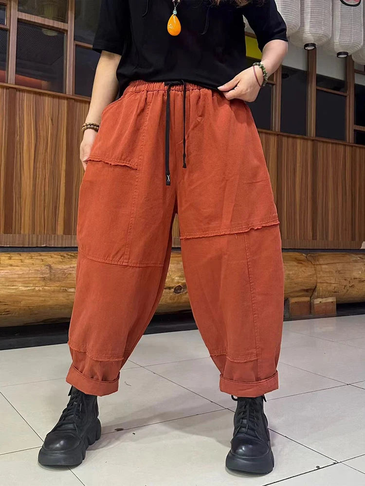 Amax LuluE Winter Fashion Fitness Pants Womens Loose Vintage Harem Trousers Ladies Casual Classic Elastic Waist Punk Streetwear