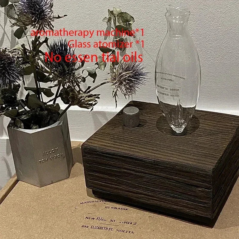 Waterless Pure Essential Oil Diffuser Nebulizer Aromatherapy Diffuser Electric Wooden Glass Home Aroma Essential Diffusers