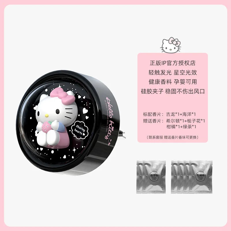 Sanrio Car Aromatherapy Ornaments Atmosphere Light Air Outlet Night Light Cartoon Hello Kitty Car Interior Accessories Gift