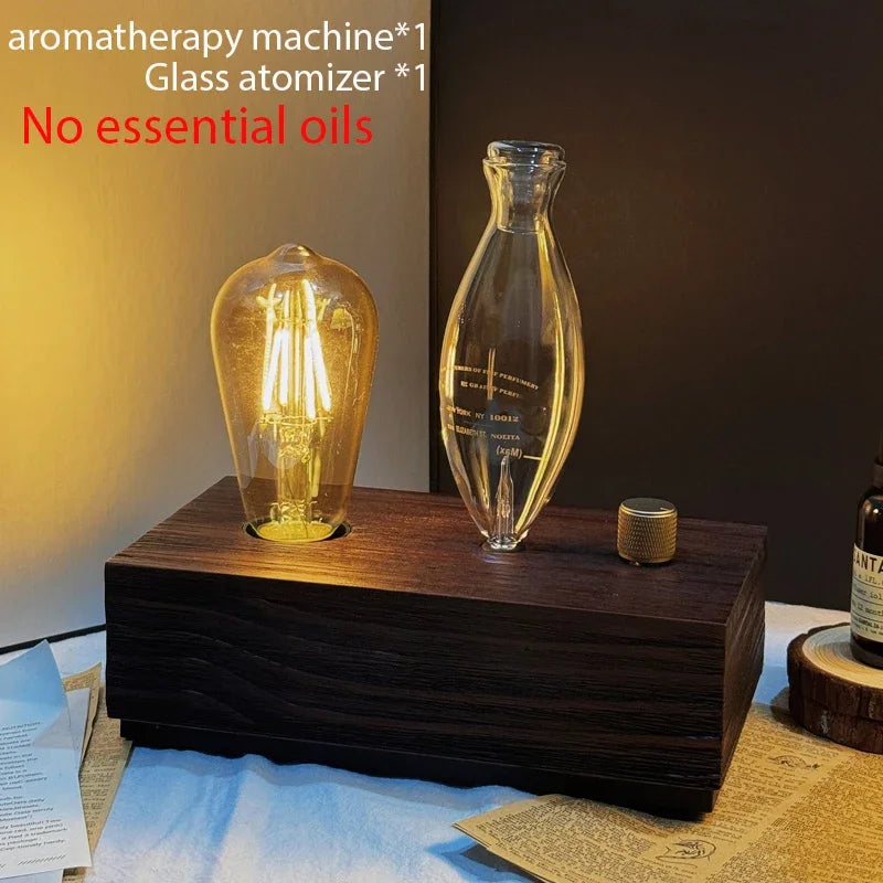 20ml Waterless Pure Essential Oil Diffuser Nebulizer Aromatherapy Diffuser Electric Wooden Glass Home Aroma Essential Diffusers