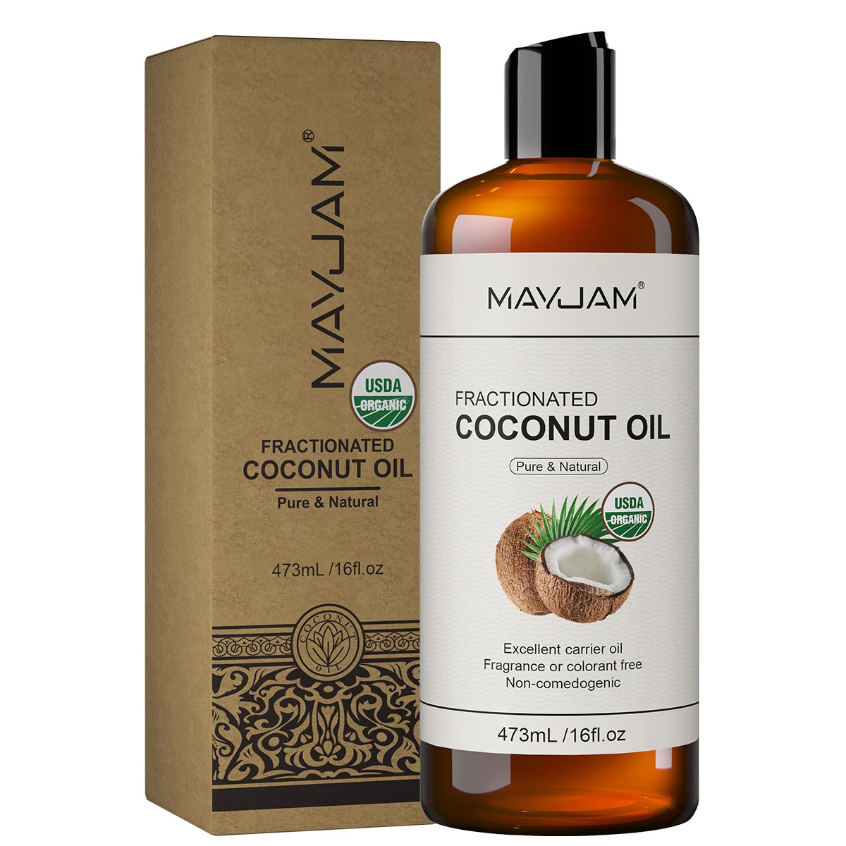 Organic Sweet Almond Oil Cold Pressed 16 floz Sunflower Grapeseed Jojoba Castor Essential Oil Moisturizing for Face, Hair, Skin