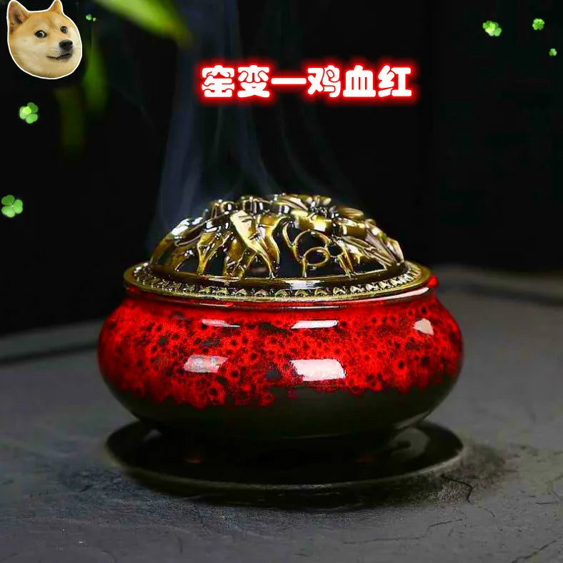 Ceramic Incense Burner Household Incense Kiln Ceramic Incense Burner Sandalwood Box Incense Diffuser Ceramic Incense Burner