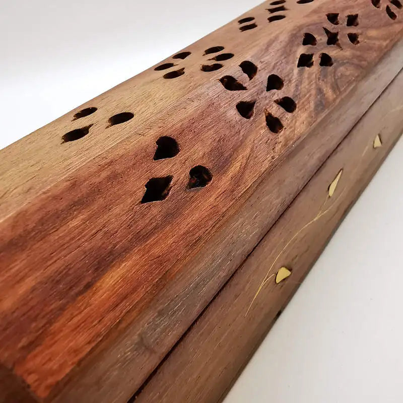 Wooden Incense Burner Indian Rosewood Hand Carved Box Yoga Healing Incense Boxes TBC810