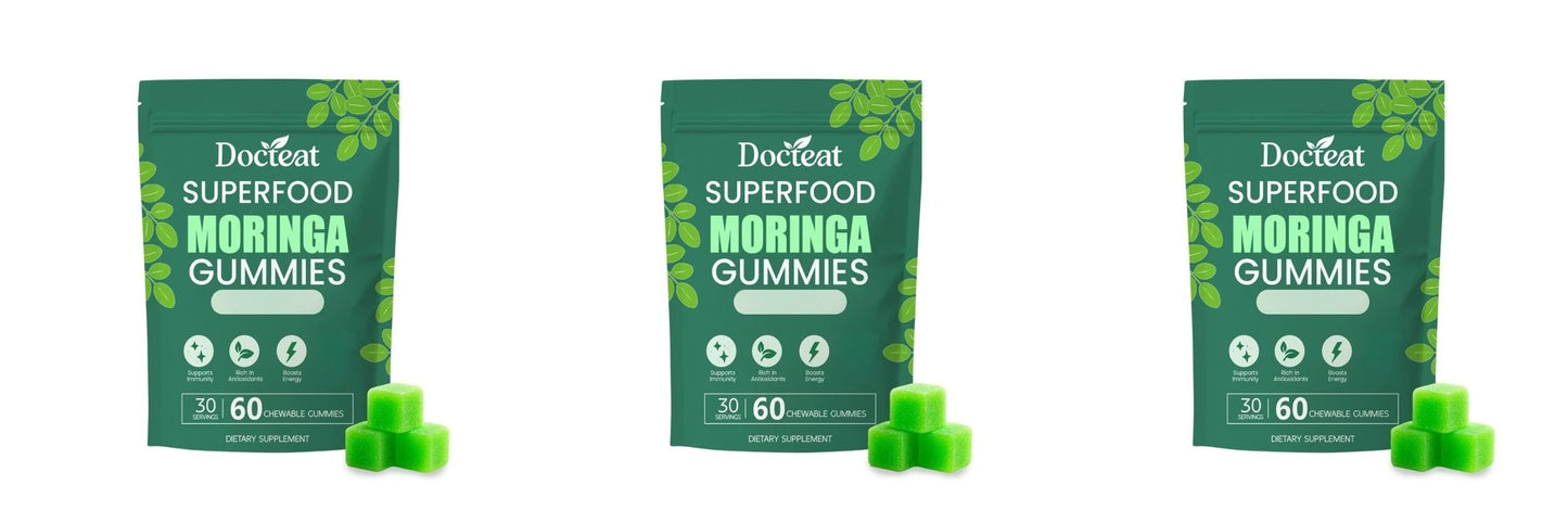 Superfood Moringa Gummies with Vitamin C D3 B12 Supports Immunity & Energy Rich in Antioxidants 60 Gummies Dietary Supplement