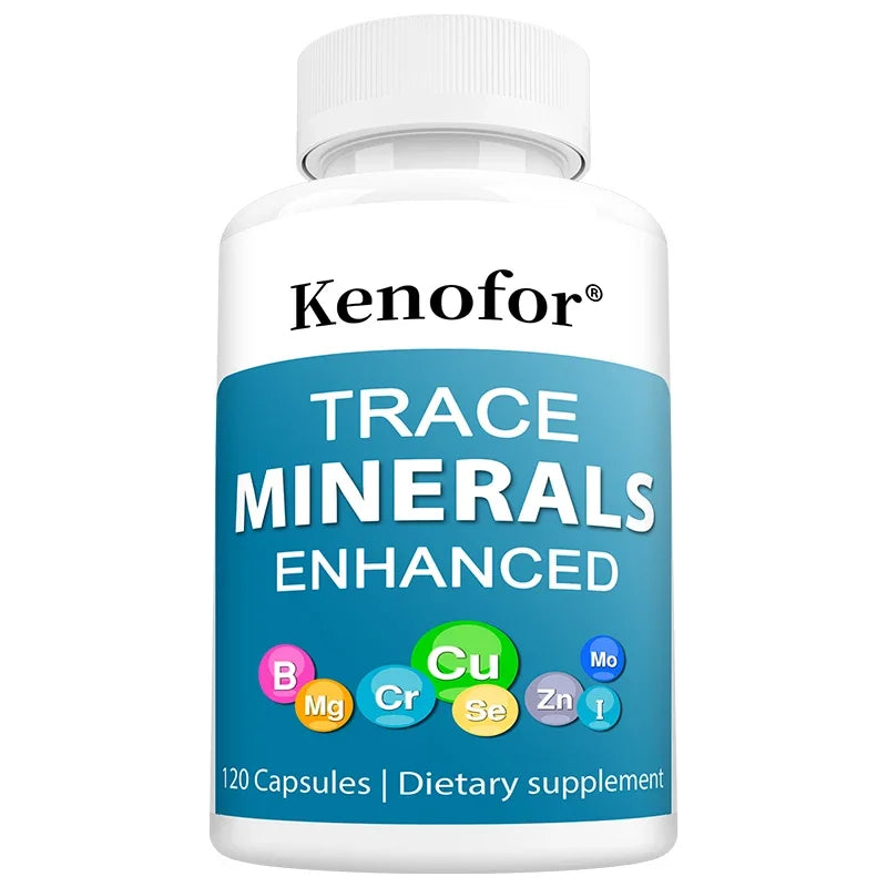 Multimineral Supplement Complex with Copper, Zinc, Selenium, Boron for Immune, Skin, Bone, Support - 120 Capsules