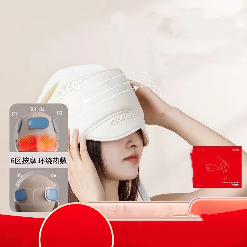 Rechargeable Electric Head And Eye Massager with Heat for Stress Relief Fatigue Relaxation - Headache Relief Massage Tool