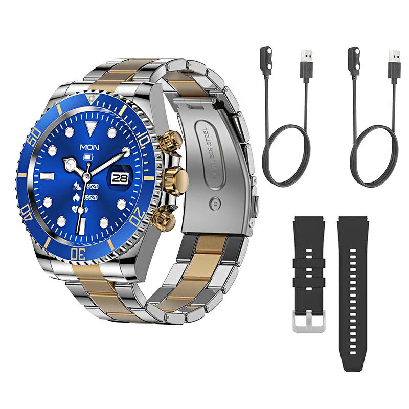 Aiweile AW12 Smartwatch Smart Watch Man High-End Fitness Tracker Sport Business Bluetooth Call 1.3 Inch Steel Play Music Clock