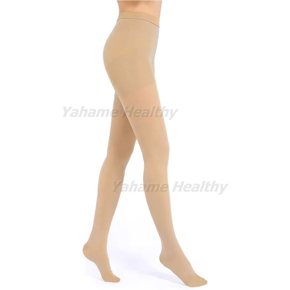 20 - 30mmHg Compression Stockings Closed/Open Toe Waist High Compression Leggings for Edema, Varicose Veins, Swelling, Pregnant