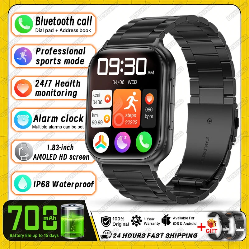 2026 New Bip 6 Pro Smart Watch Men Sports Fitness Heart Rate GPS Track IP68 Waterproof Bluetooth Call Sleep Smartwatches Women