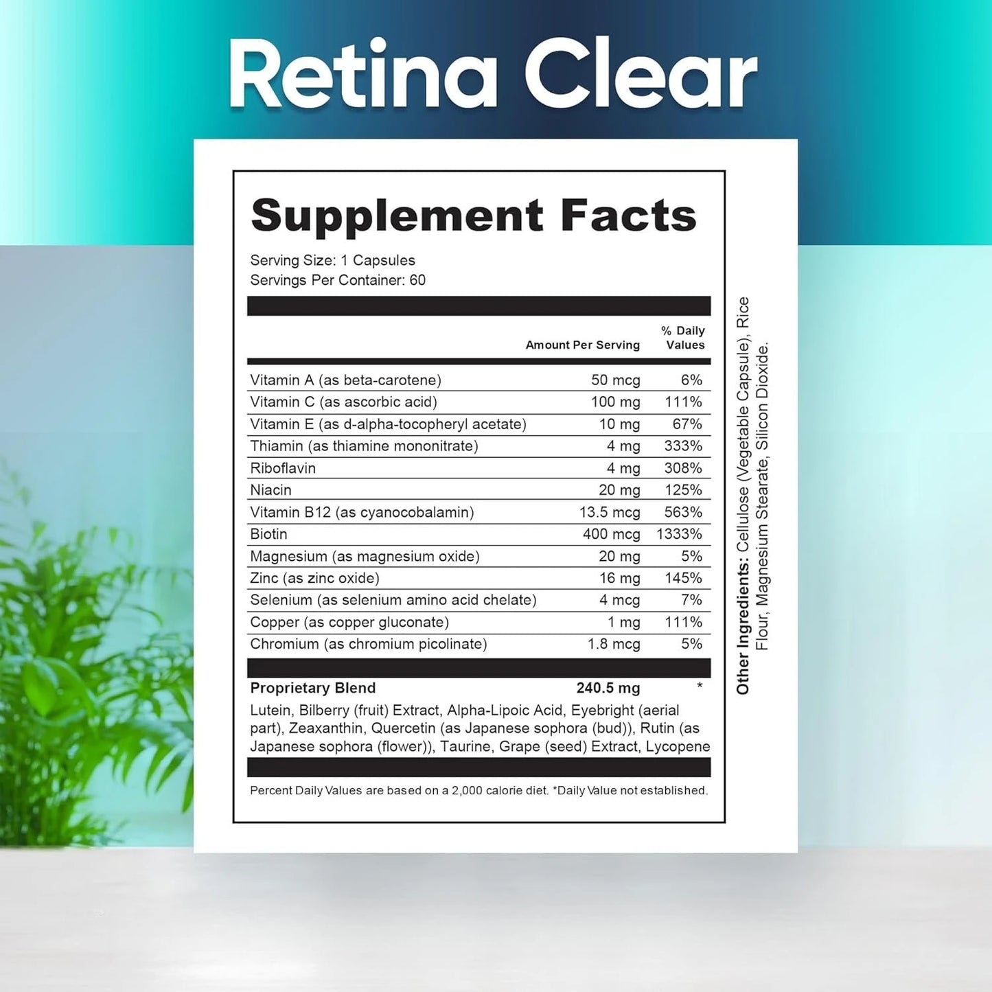 Vision Supplement – Eye Health Formula with Lutein, Zeaxanthin, Quercetin & Vitamin,Supports Visual Clarity,Eye Fatigue Relief