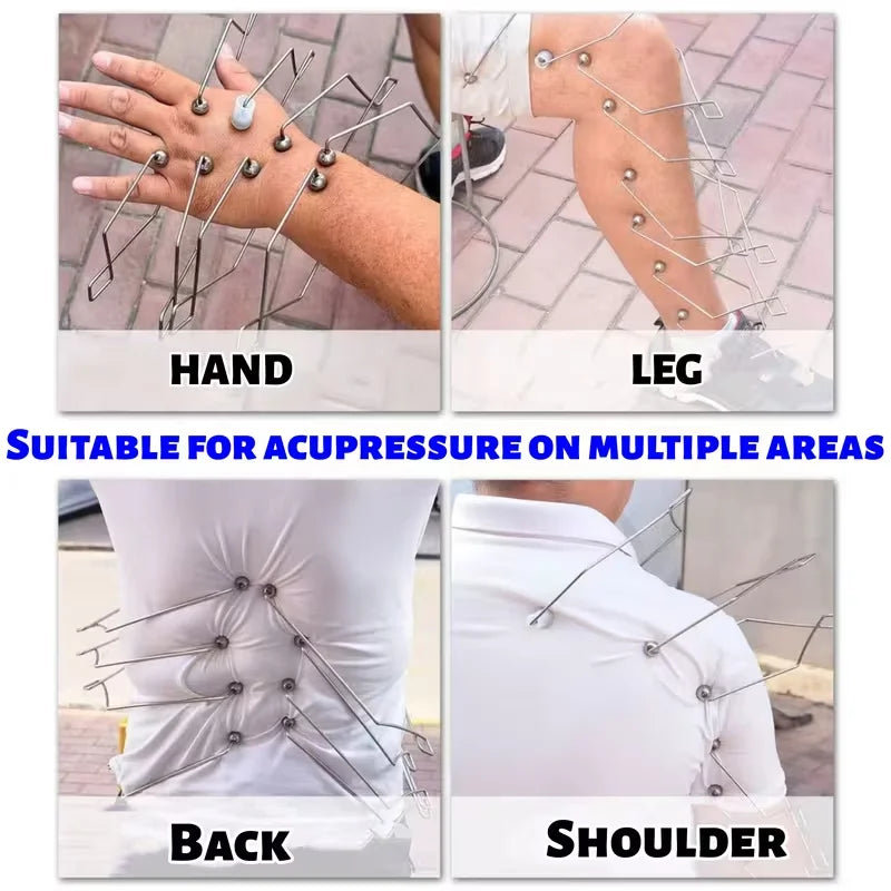 2pcs Meridian Massage Clips Stainless Steel Acupoint Stimulation Massager Muscle Relaxation Clip For Waist Back Leg Hand