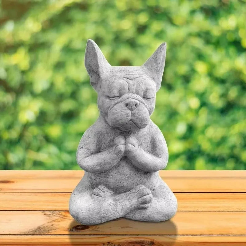 Outdoor Jardin Garten Yoga Pose Meditation Dog Resin Statue Ornaments Waterproof for Office Home Decor Garden Decoration