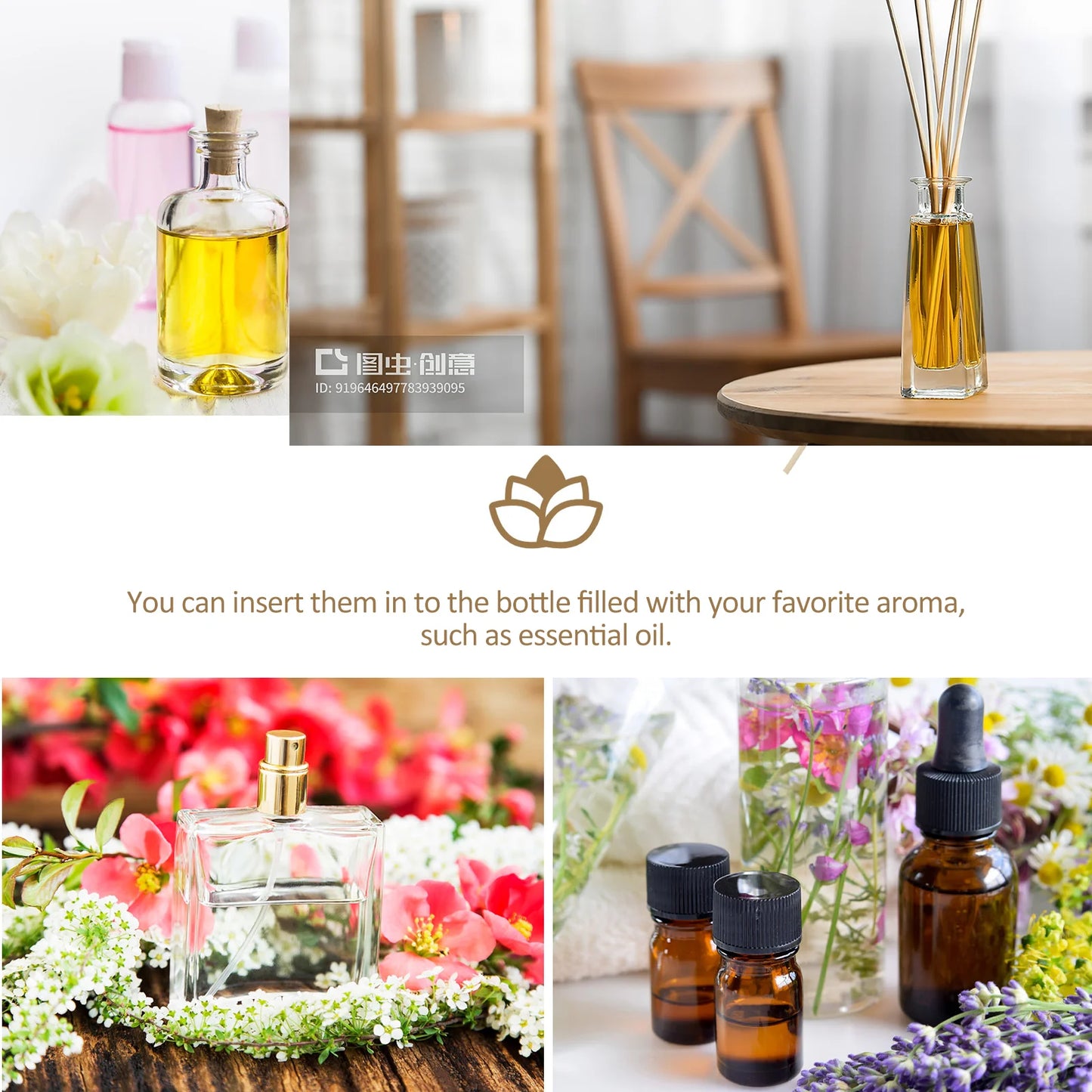 Artificial Flowers Diffuser for Essential Oils Outdoors Aromatherapy Diffusers Sticks Incense Rattan Office