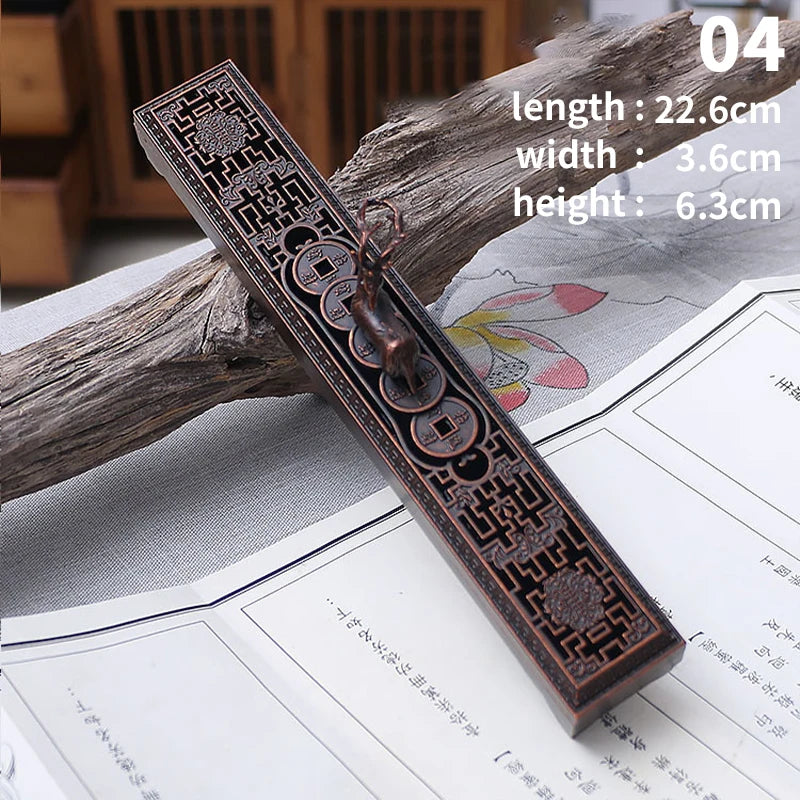 Creative Retro Black Wooden Incense Holder Home Office Incense Burner Carving Censer Box Traditional Chinese Type Wood Handmade