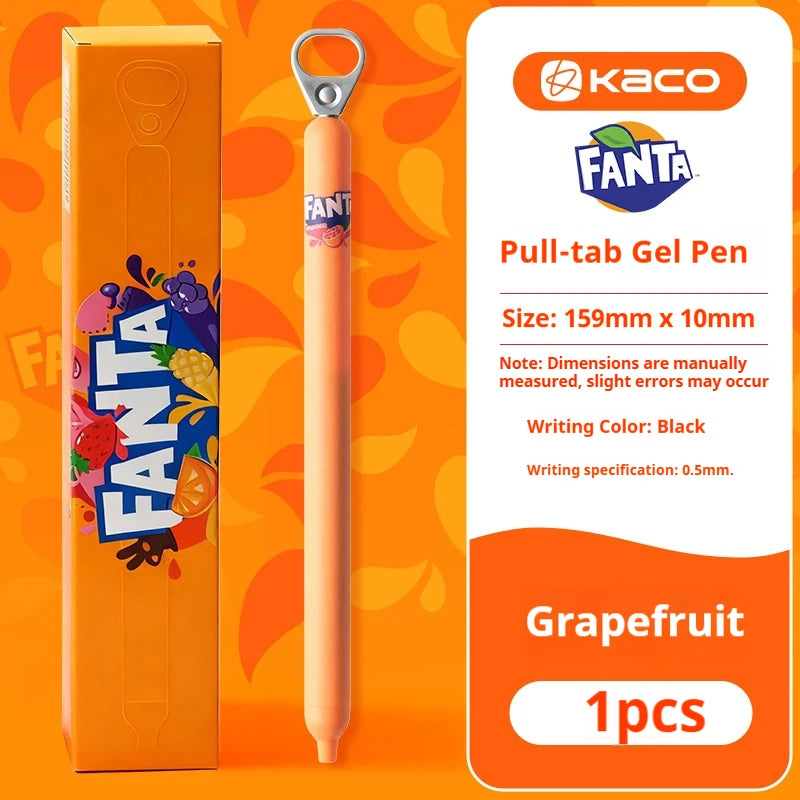 KACO Fanta/Coca-Cola Pull Tab Gel Pen,0.5mm Black Ink,Novelty Relieve pressure Writing Pen For Journaling,Office and School Use