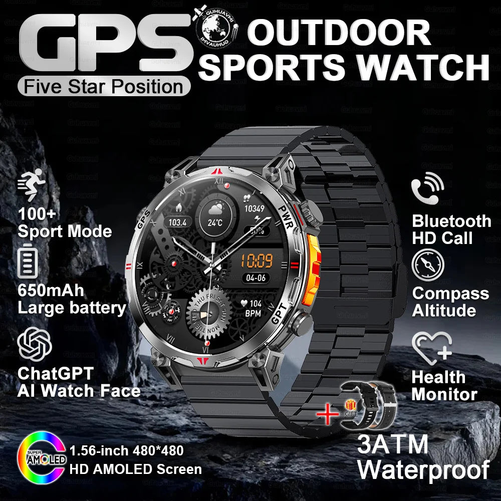 2026 New Ultra 650mAh Battery Smart Watch Built in GPS Compass 10ATM Waterproof Sports tracker Outdoors Military Smartwatches
