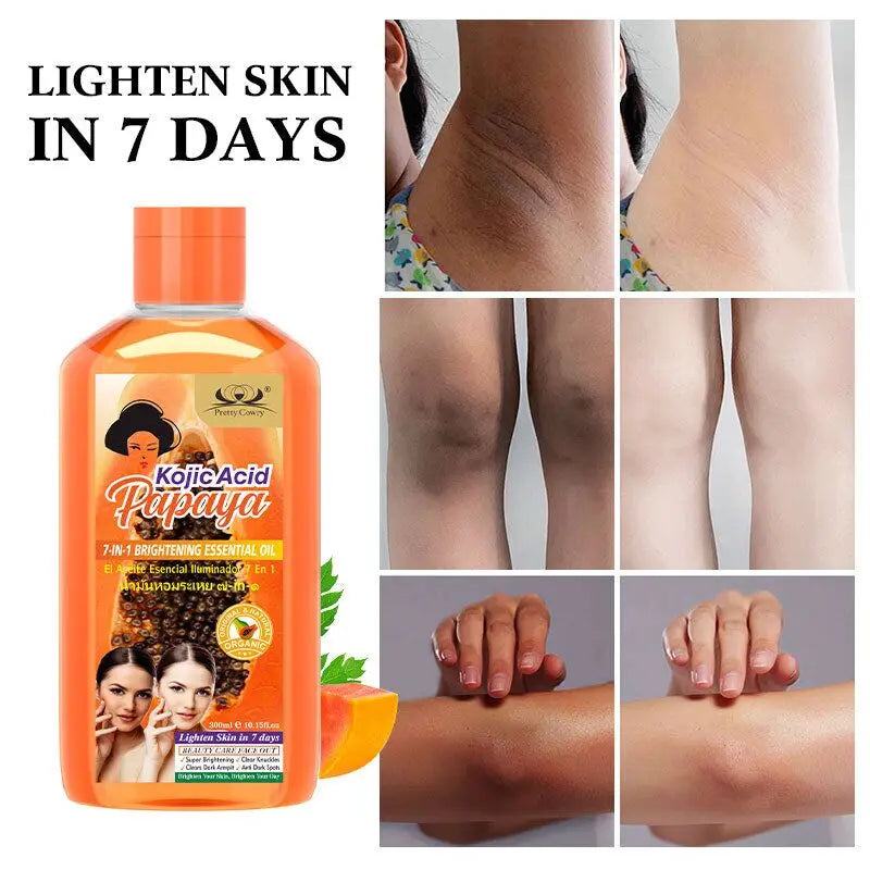 Face & body essential oil brightening 7 in 1 fades dark spots powerful whitening lightens and illuminates your skin nourishes