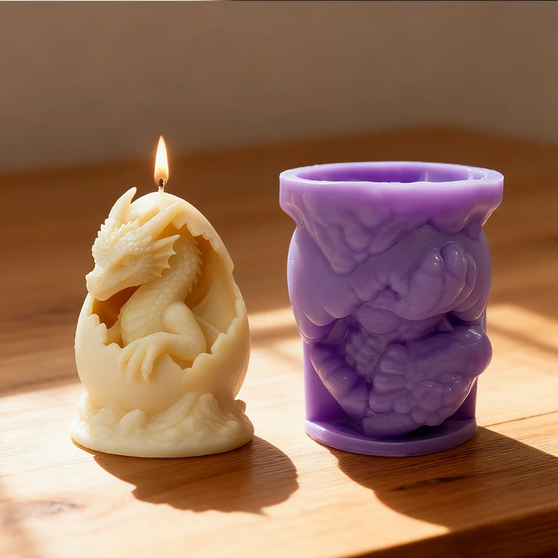 Dragon Egg and Baby Dragon Art Candle Mold: Exquisitely Patterned Scented Candle / Decorative Ornament, Trendy Gift, Showcasing