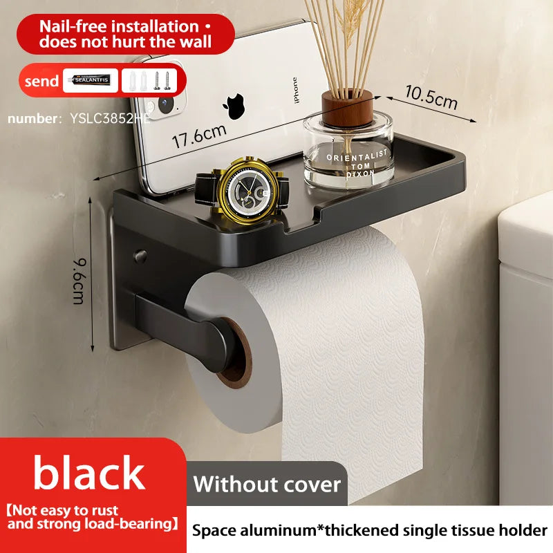 Bathroom Tissue Box Rack Tissue Paper Rack Phone Storage Shelf Wipes Dispenser Bathroom Toilet Wall Aromatherapy Paper Tray