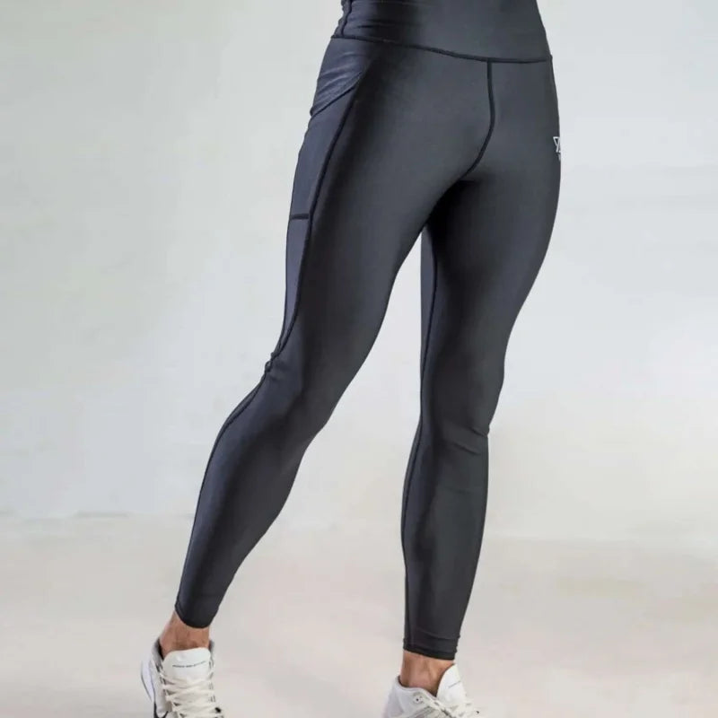 Glossy Men's Tight Fitness Running Pants Leggings Plus Size Training Joggers Sweat Trousers