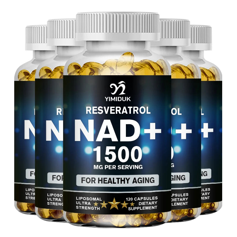 NAD Capsules Supplements - with Resveratrol, Natural Energy, Anti-aging & Cellular Health, Strengthens The Immune System