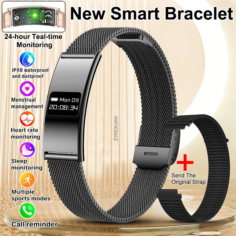 New Fashion Women Smart Bracelet IPX8 Waterproof Heart Rate Sleep Monitor Health Sports Fitness Tracker Call Reminder Smartwatch