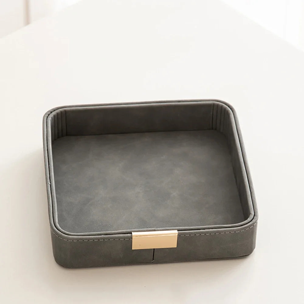 Entry Door Porch Key Storage Box Desktop Clutter Storage Case Leather Tray Jewelry Aromatherapy Plate Living Room Accessories