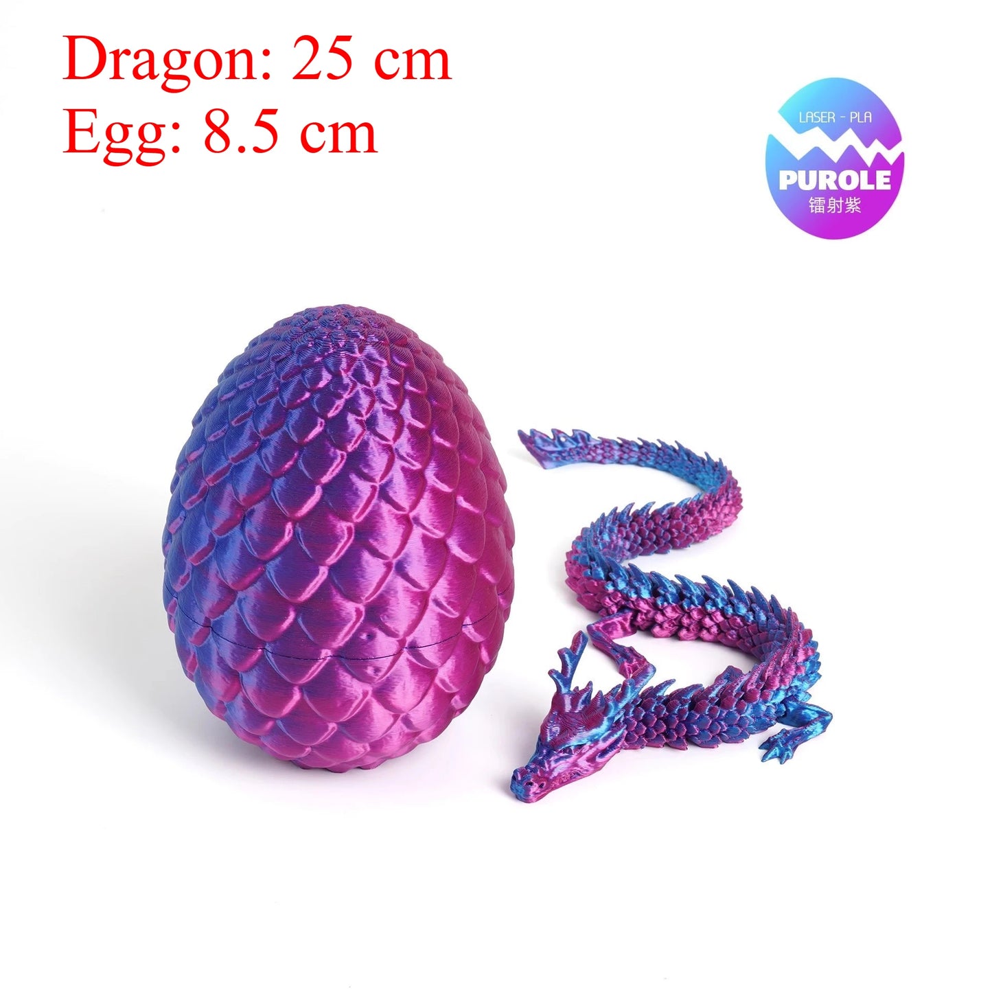 3D Printed Dragon Egg with Articulated Dragon Toy Flexible Chinese Dragon Model Figurine Home Desk Car Ornament Decor Gift