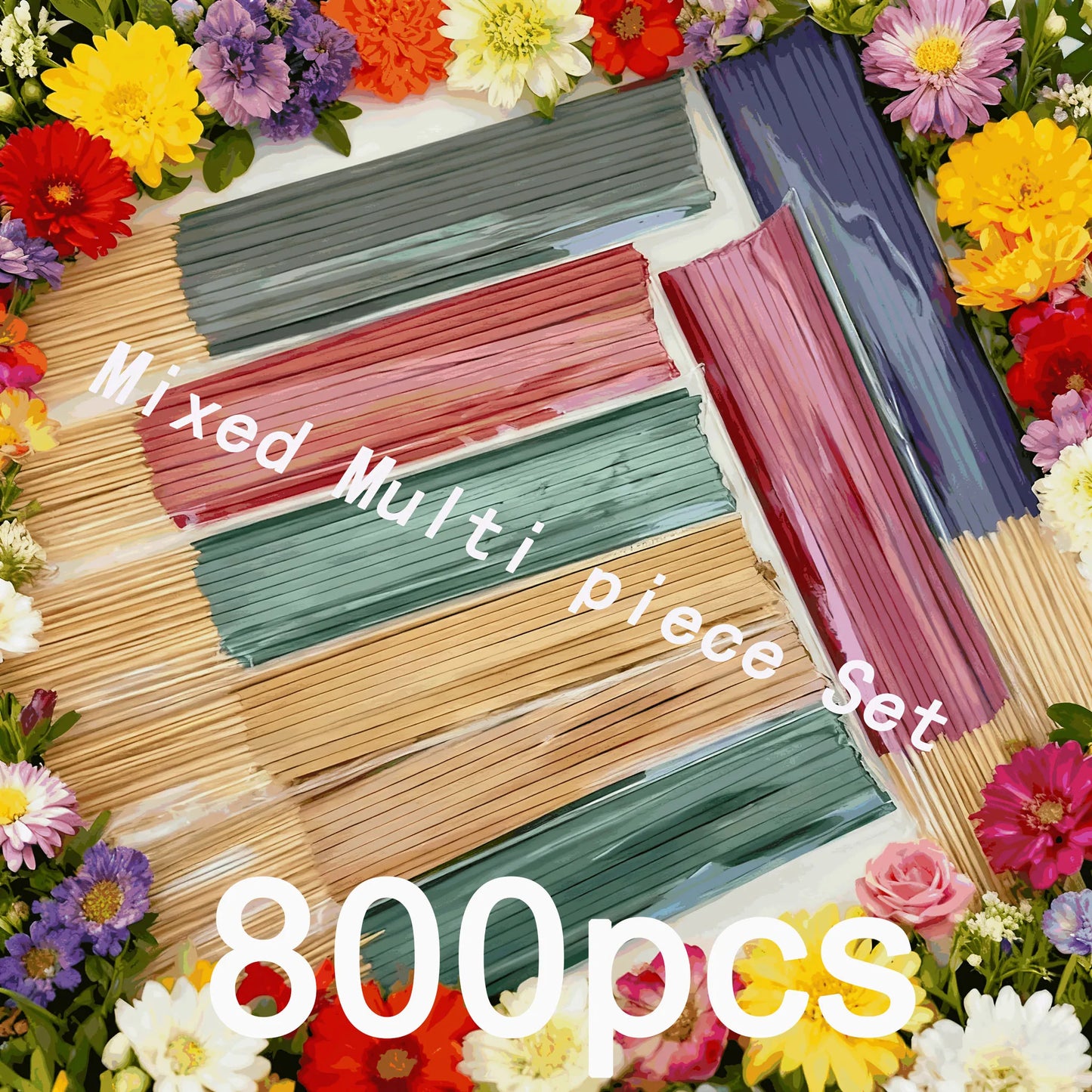 8 Sets of Incense Sticks - 160/400/800 Sticks, Natural Scents Perfectly Selected from Jasmine, Mint, White Sage, Rose, Lavender, Agarwood, Lemongrass, Dragon's Blood, Frankincense, Cherry Blossom, Vanilla, Mixed Fragrances Su