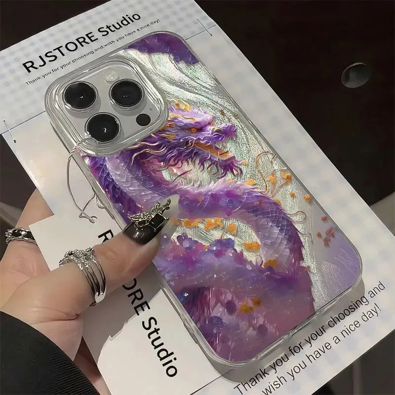 Purple Dragon Phone Case For iPhone 17 17 pro 16 15 Pro Max 17air 14pro 11 13 12promax xr xsmax Cover