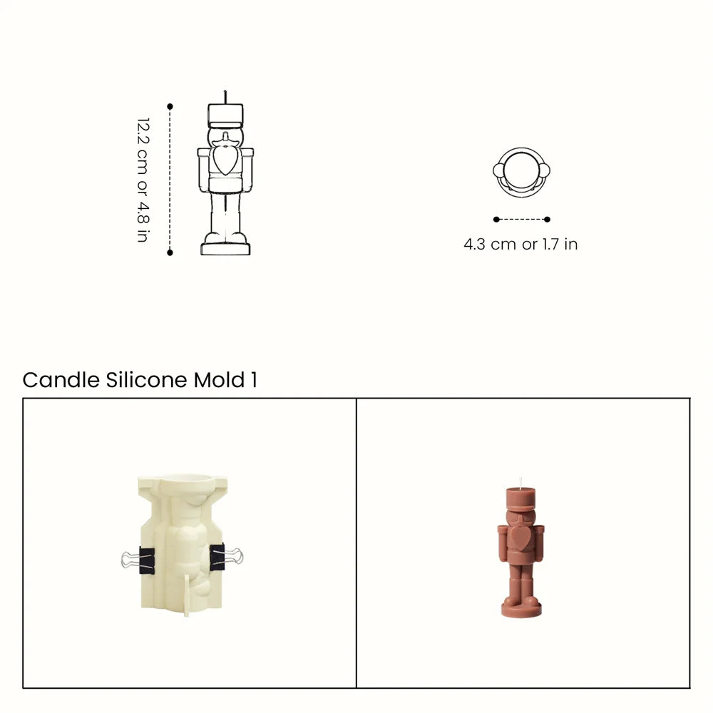 Nicole Nutcracker Silicone Molds Candles Christmas Aromatherapy Candle Mould DIY Candle Making Supplies