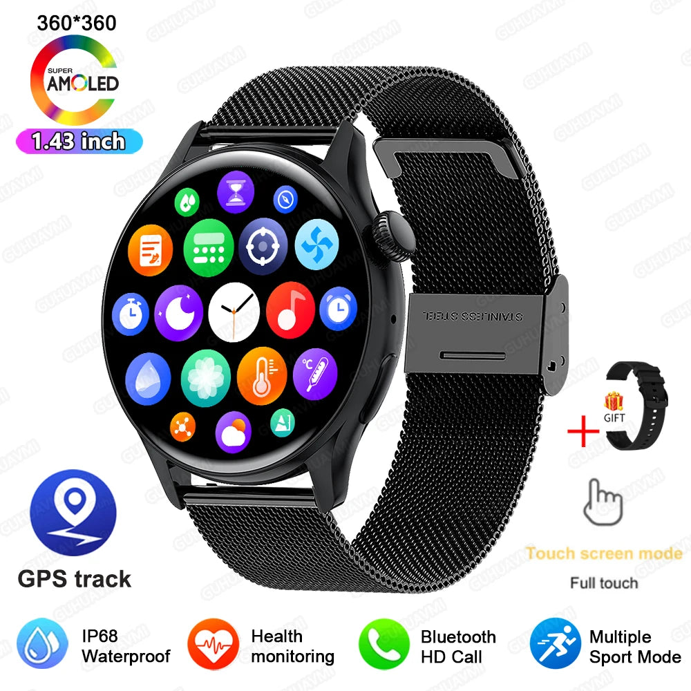 2026New Smart Watch Women 1.43"Ultra-thin AMOLED HD Screen Sport Fitness Bracelet Custom Watch Face Voice Call Ladies Smartwatch