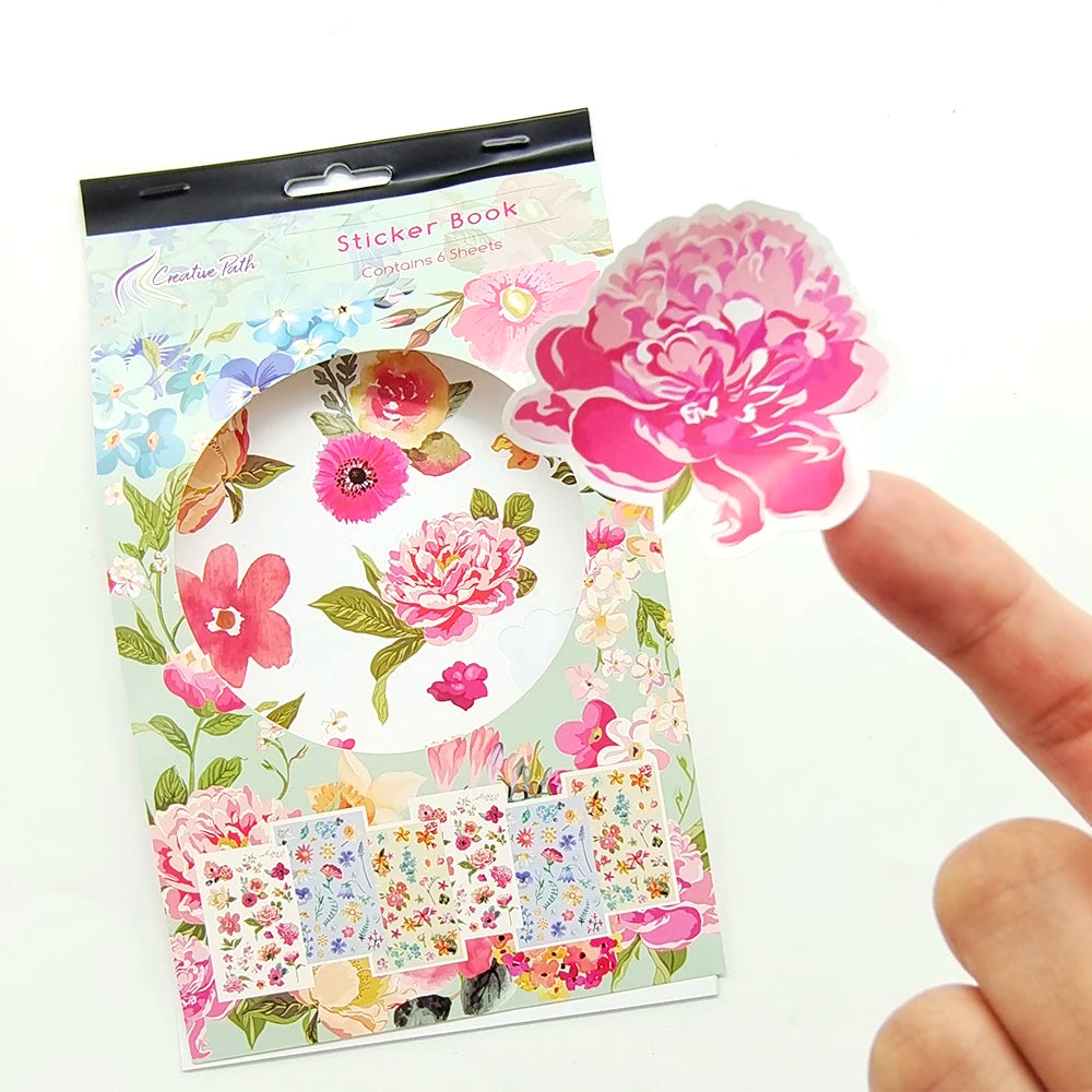 Creative Path Paper Stickers Vintage Flower Embellishments Scrapbooking Cardmaking Journaling Self Adhesive Crafts Decoration