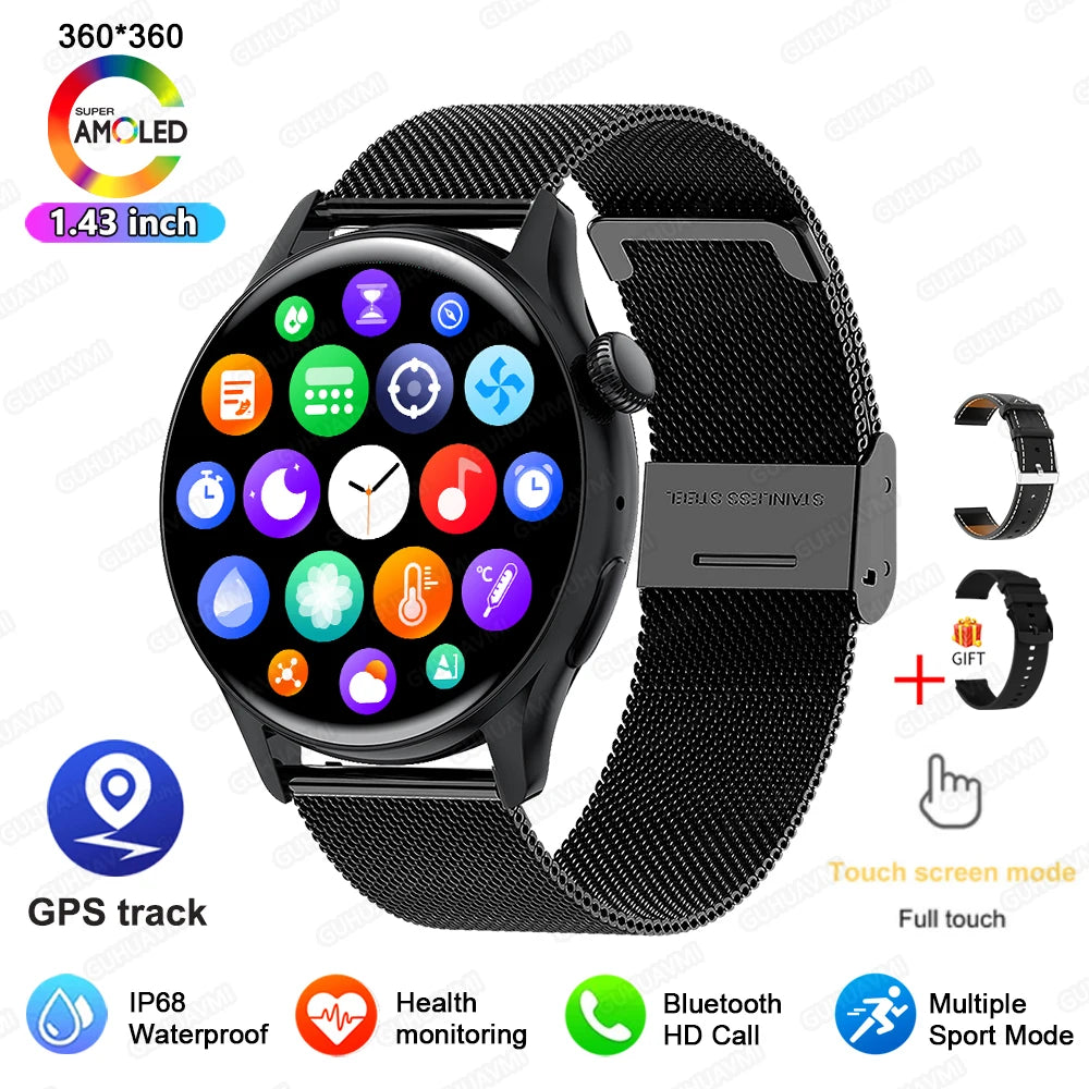 2026New Smart Watch Women 1.43"Ultra-thin AMOLED HD Screen Sport Fitness Bracelet Custom Watch Face Voice Call Ladies Smartwatch