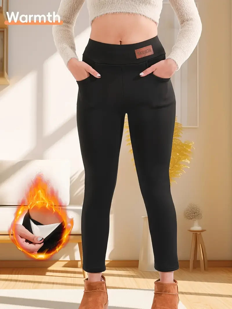Fleece Lined Leggings Women,High-Waisted Shaping Fleece-Lined Leggings,Workout Winter Warm Soft Yoga Pants