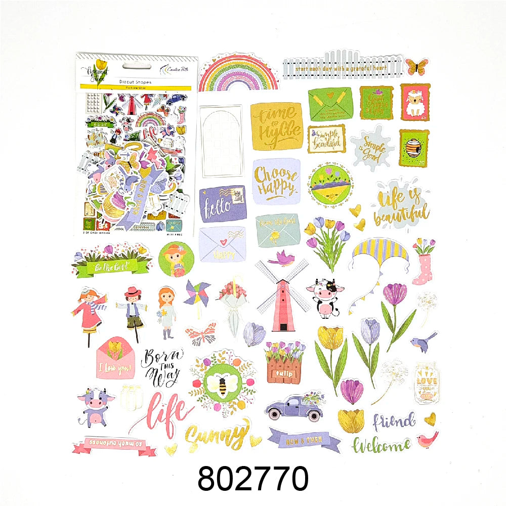 Creative Path Scrapbooking Diecut Paper Cutouts Vintage Die Cuts Ephemera Shapes For Journaling DIY Crafting Planner Card Making