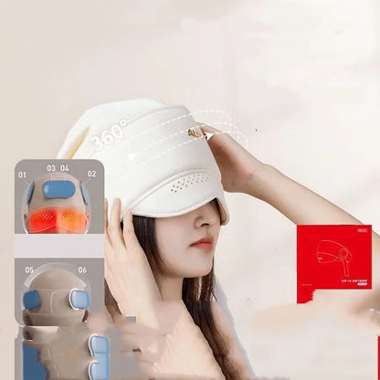 Rechargeable Electric Head And Eye Massager with Heat for Stress Relief Fatigue Relaxation - Headache Relief Massage Tool