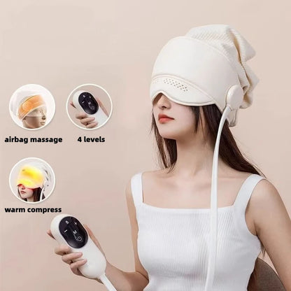 Rechargeable Electric Head And Eye Massager with Heat for Stress Relief Fatigue Relaxation - Headache Relief Massage Tool
