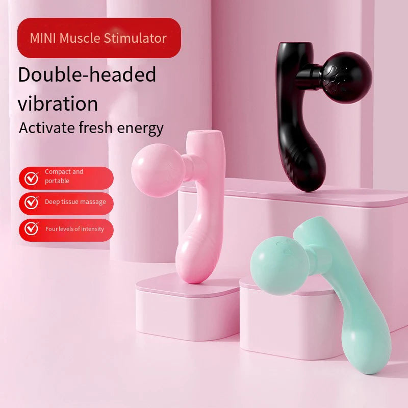New Mini Fascia Tool Vibrating Fast Rechargeable Dual Head Both Portable Muscle Relaxation Full Body Universal Massage Artifact